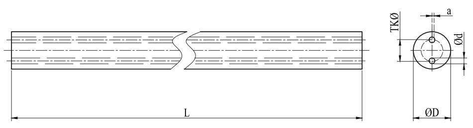 Rods with Two Straight Coolant Holes